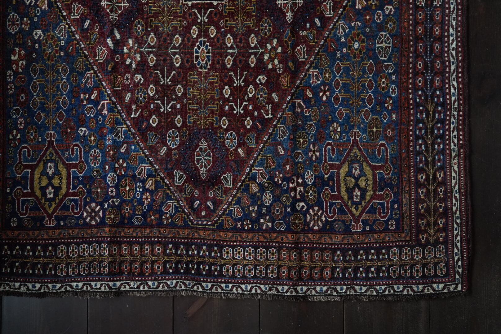 【TB110】スカラベメダリオンの美しきラグ|アンティークハムセ