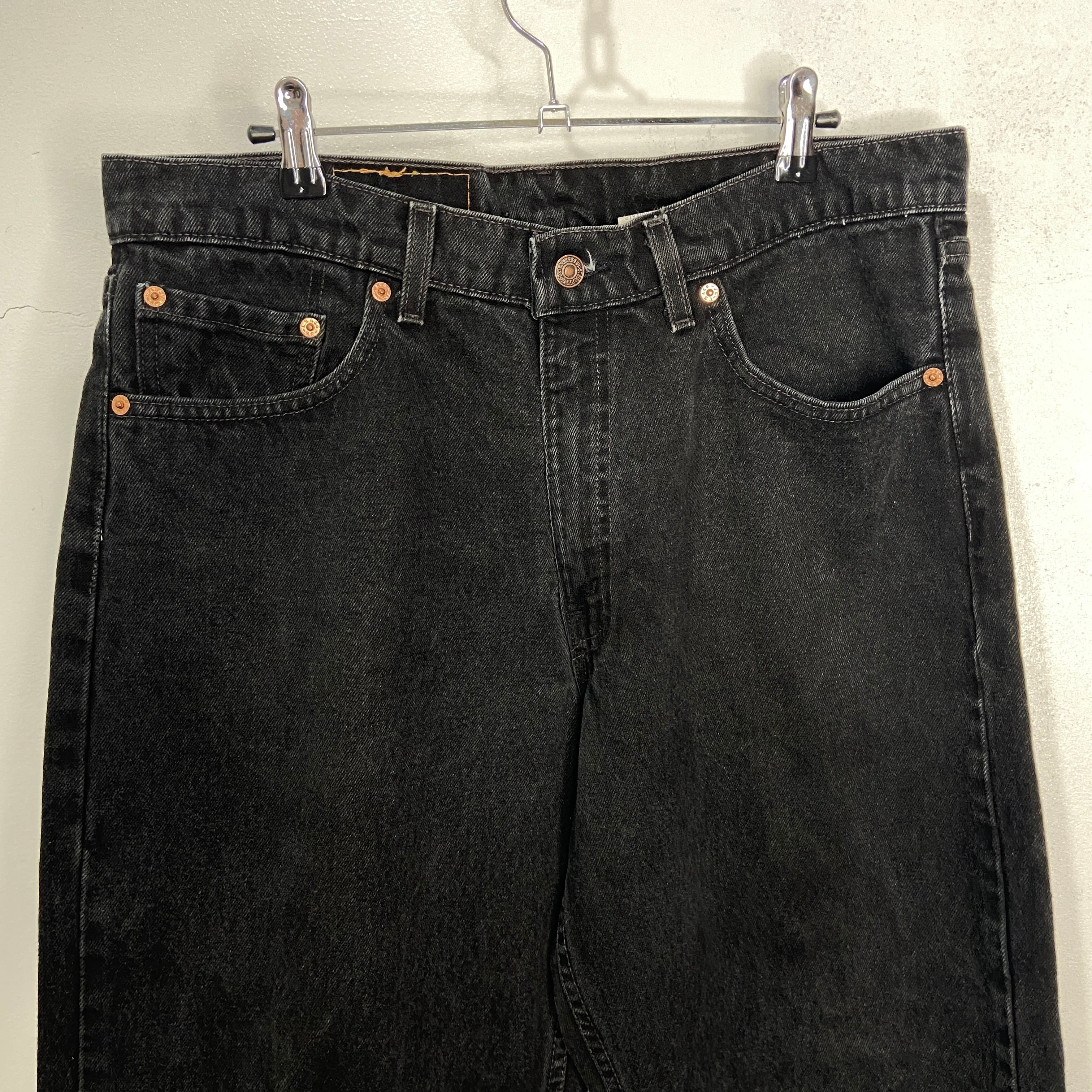 90s USA製Levi's 565 ルーズフィットブラックデニムパンツ W34 90s USA製Levi's 565 ルーズフィットブラックデニムパンツ W34