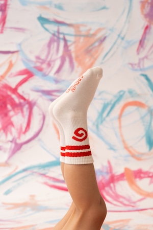 【即納/送料無料】Grown / Swirl Cotton Socks - Milk