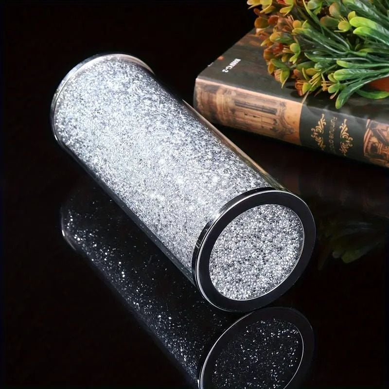 花瓶 フラワーベース 花器 ガラス クリスタル風ラインストーン