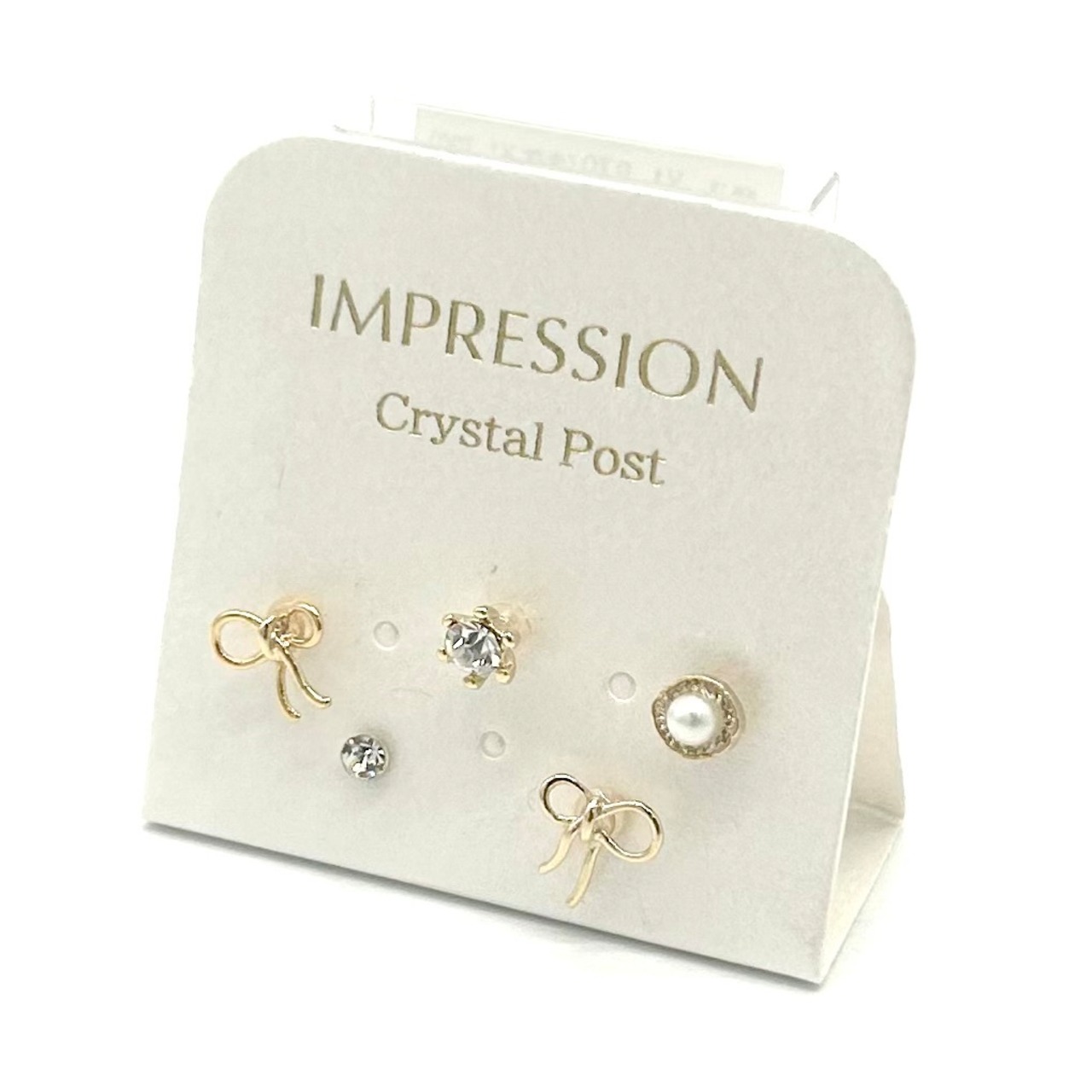 樹脂ポストピアス：ルーリエリボン　IMPRESSION