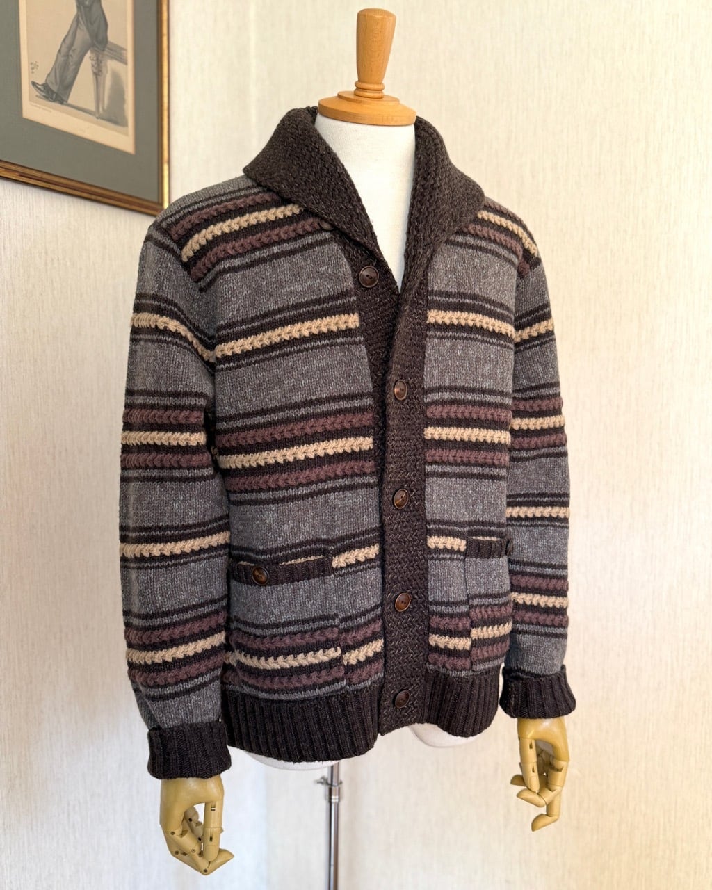 【美品】RRL ショールカラーカーディガンUSA製 RRL USA製 ショールカラー カーディガン