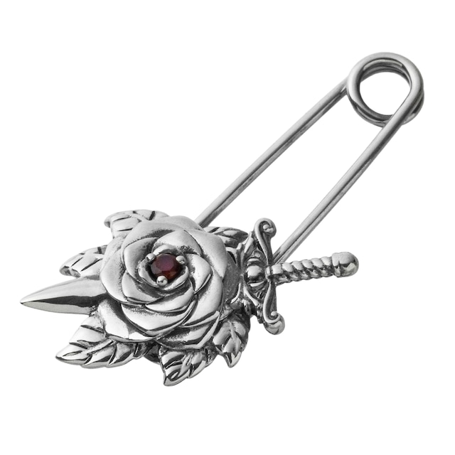 薔薇セーフティーピン　AKEX0002　Rose safety pin　 シルバーアクセサリー  Silver jewelry