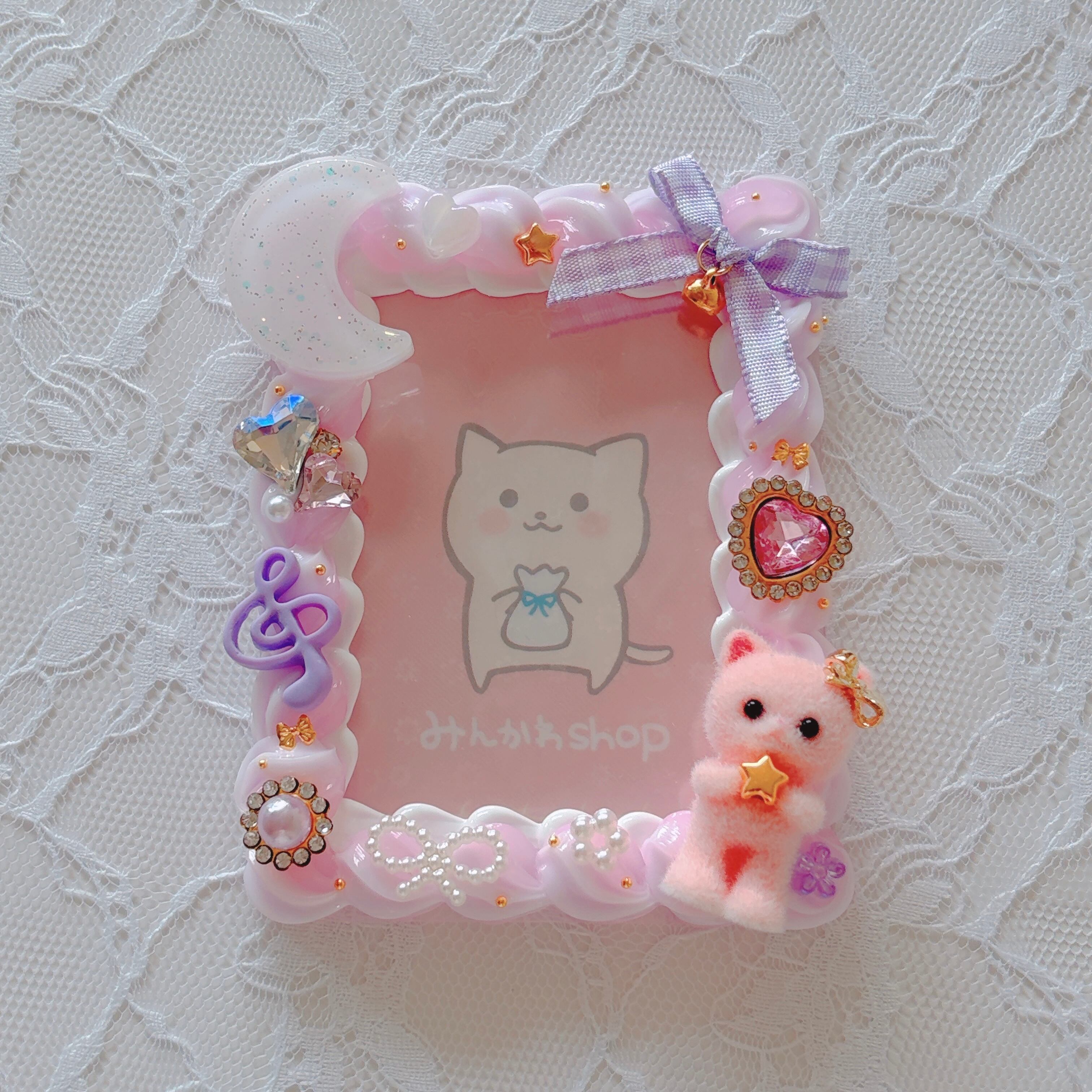 ねこちゃん（ピンク）【トレカケースデコ】 | みんかわshop