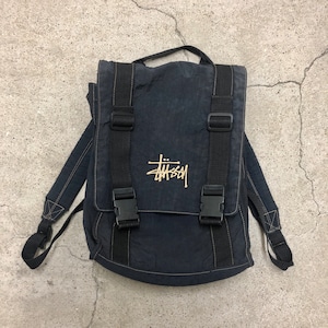 90s OLD STUSSY/Backpack/白タグ/OUTER GEAR/バックパック/リュック/ブラック/ステューシー/オールドステューシー