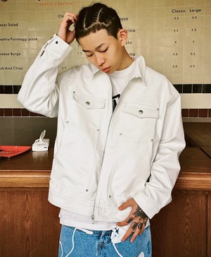 2COLOR/SOUTH studs zip jacket