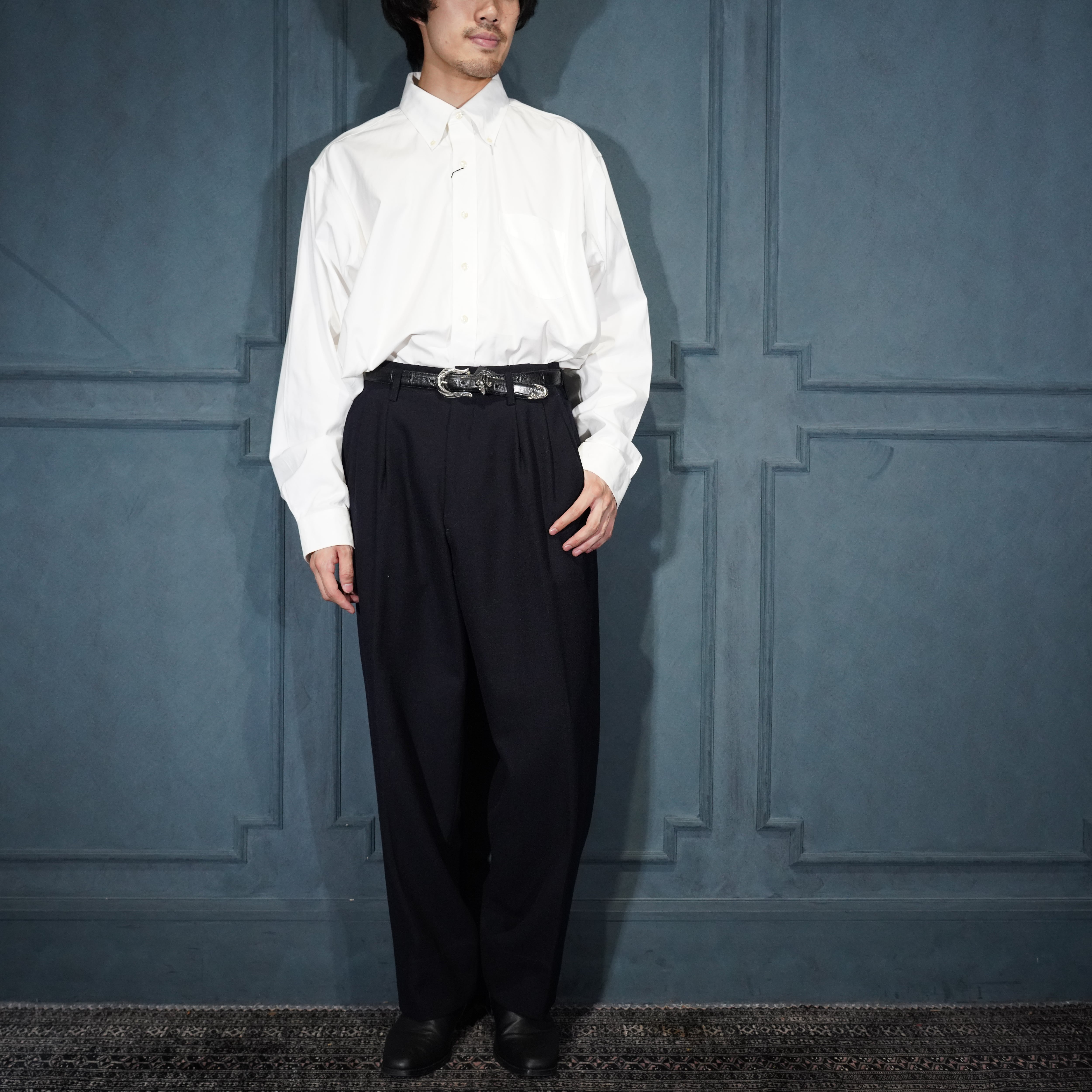 Y's YOHJI YAMAMOTO TUCK DESIGN WOOL SLACKS PANTS/ワイズヨウジ