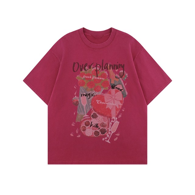 retro pop print short sleeve tee　レトロポッププリント半袖ティー　J1188