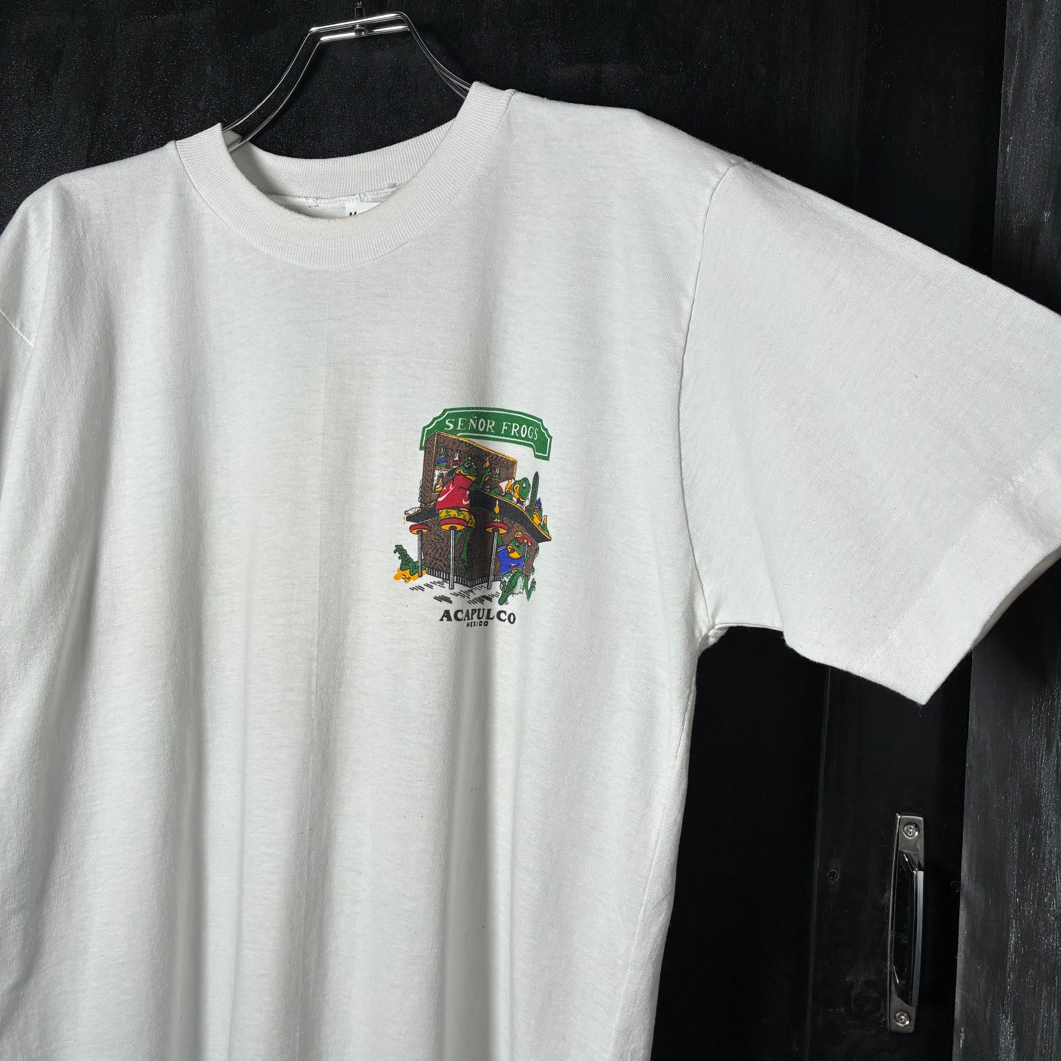90s SENOR FROGS Tシャツ 白 セニョールフロッグ バー | 古着屋 the moon