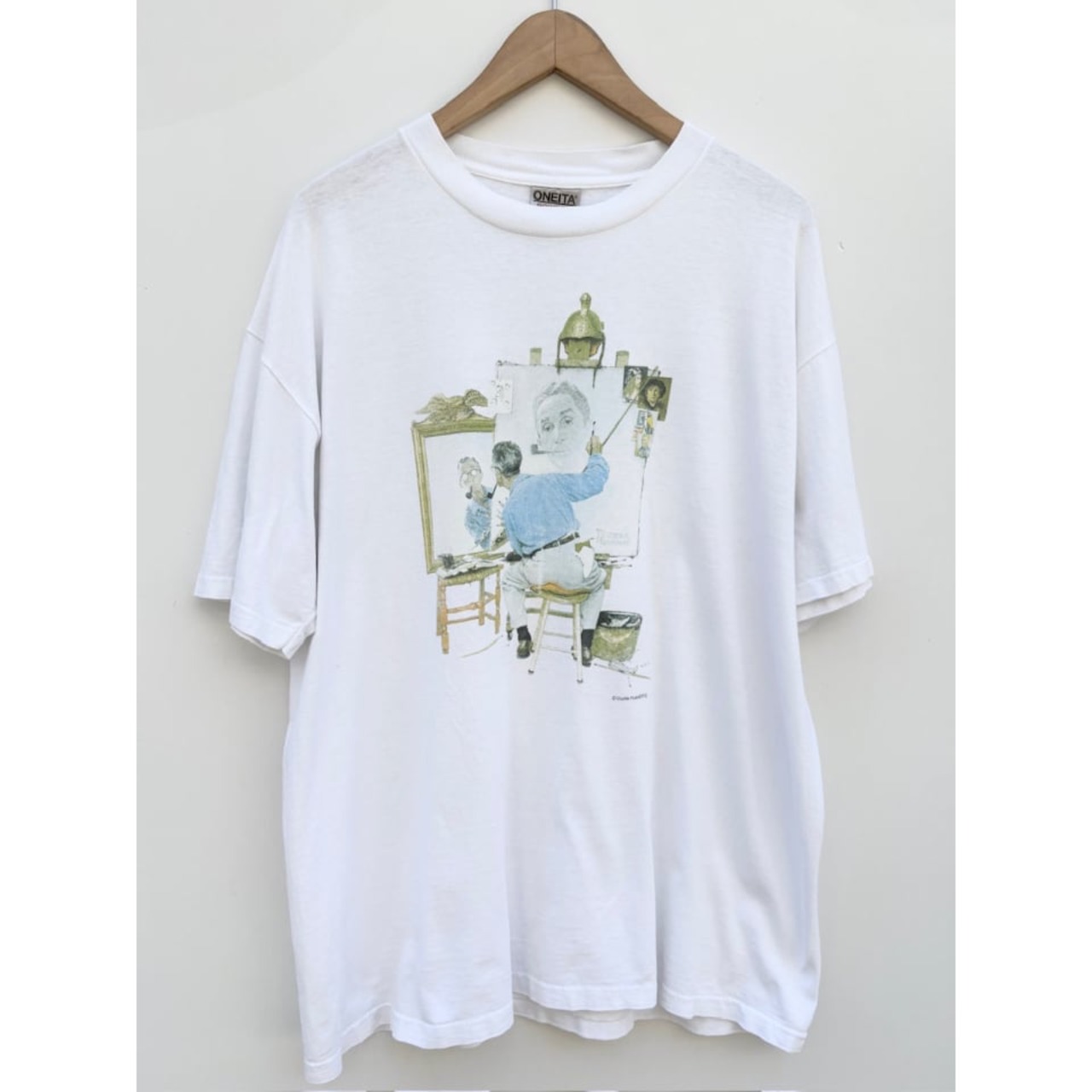 90s Norman Rockwell "Triple Self Portrait" Tee Size XL