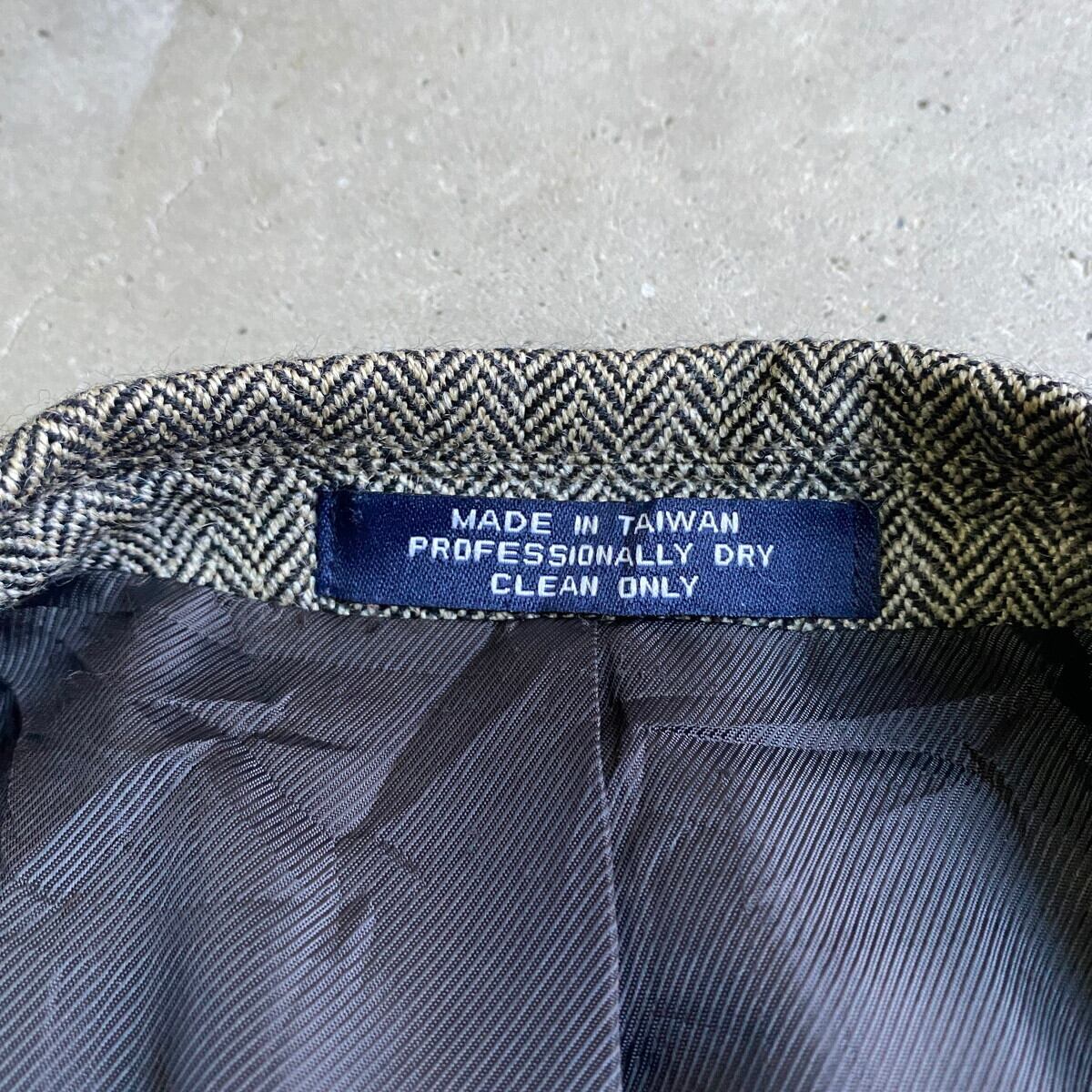 古着 Dry Clean Only ジャケット メンズ 青 ハリスツイード Harris 