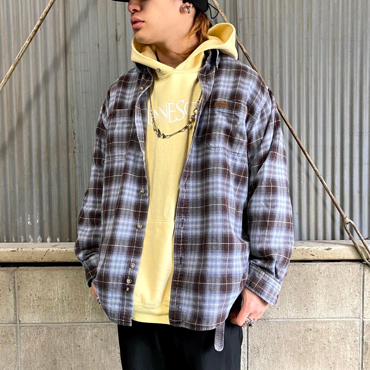 Carhartt カーハート 長袖 チェック柄 フランネルシャツ メンズM 古着 ...