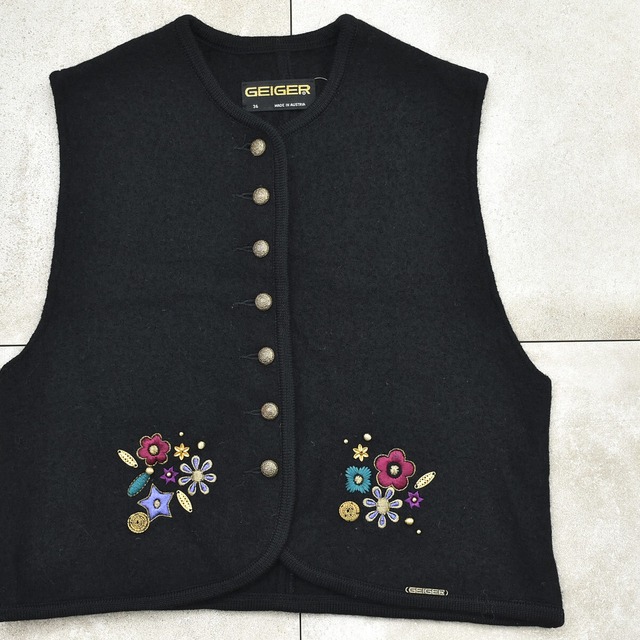 Vtg GEIGER boiled wool tyrolean vest