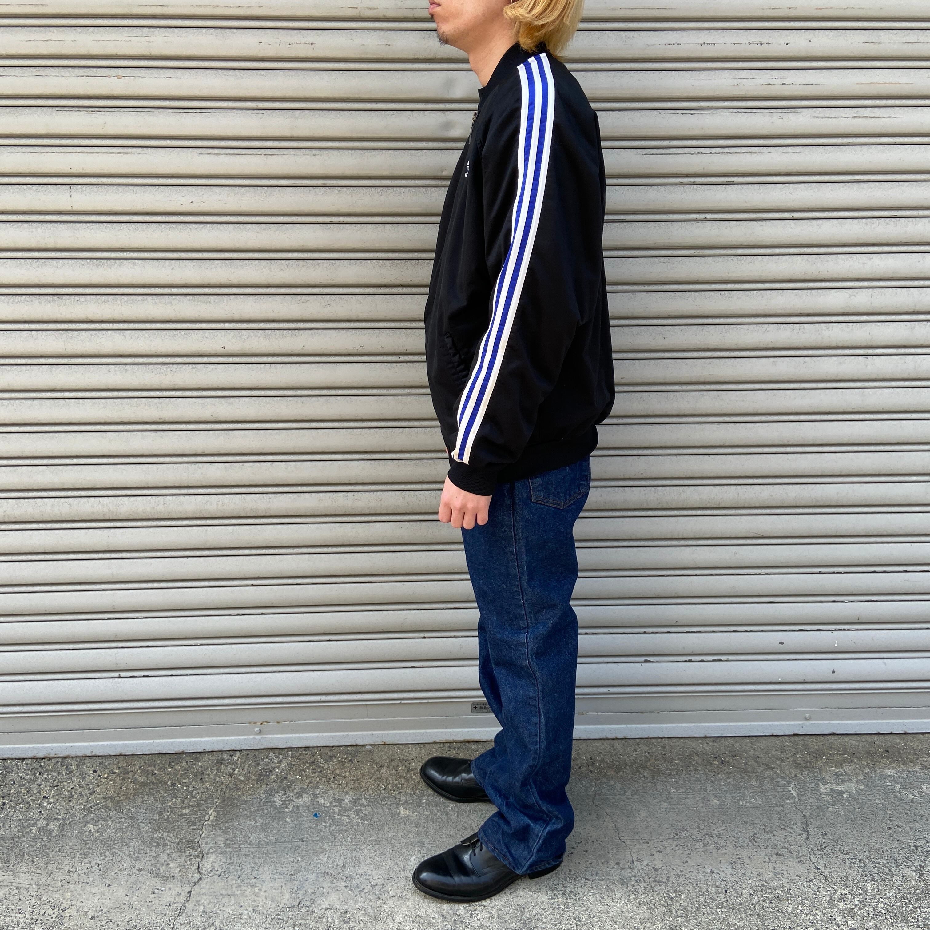 送料無料』80s adidas 万国旗タグ トラックジャケット ブラック M 黒 