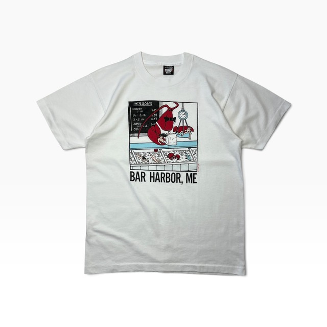 90s Good ”F” T-Shirt   ”BAR HARBOR，ME” Tシャツ グッドレギュラー ヘインズ フルーツ