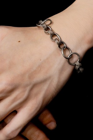"Italian Jewelry" Silver 800 Twisted Rope Link Bracelet
