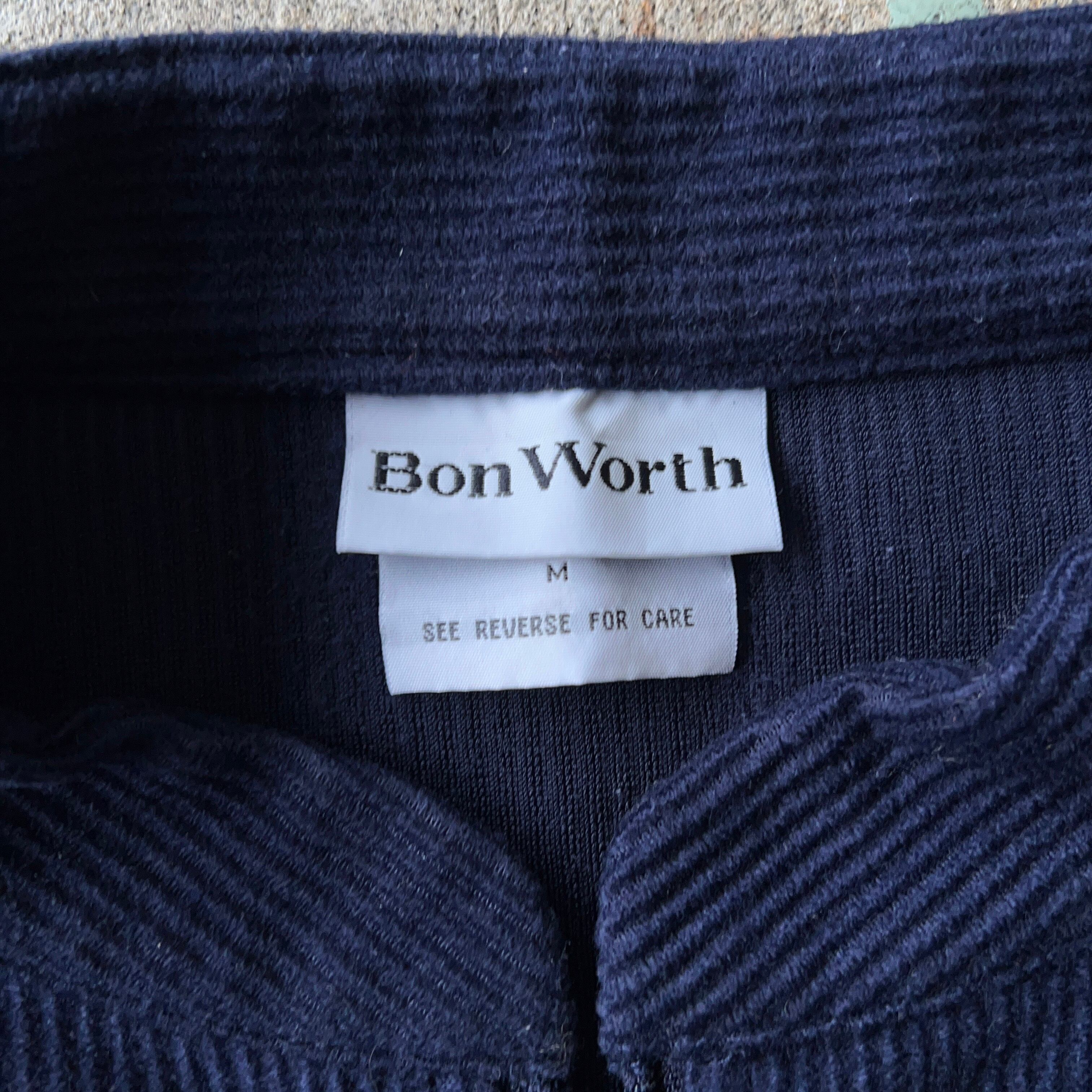 “Bon Worth” Corduroy Zip-up Jacket SIZE M コーデュロイシャツジャケット スタンドカラー  ネイビー【3000円均一商品】【2点以上の購入で1000円OFF】【TH0342】