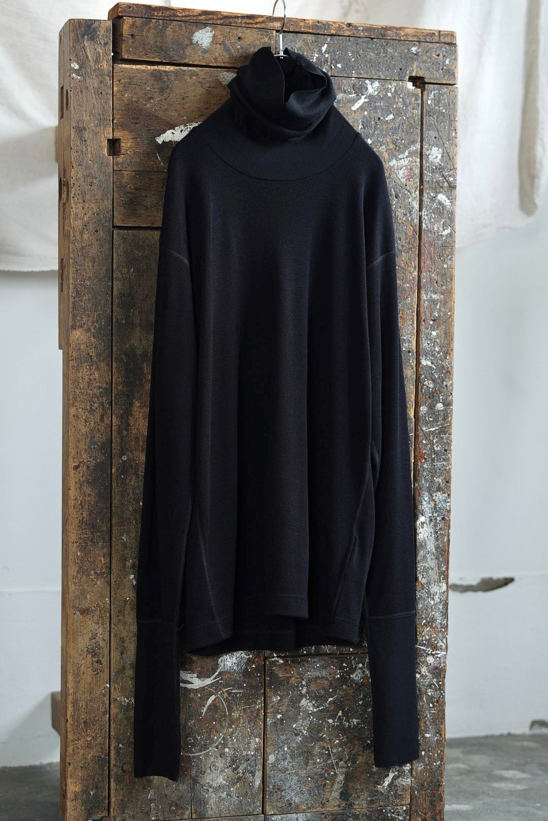 TUKI - 原田服飾研究所 - LONG SLEEVE TURTLE / BLACK