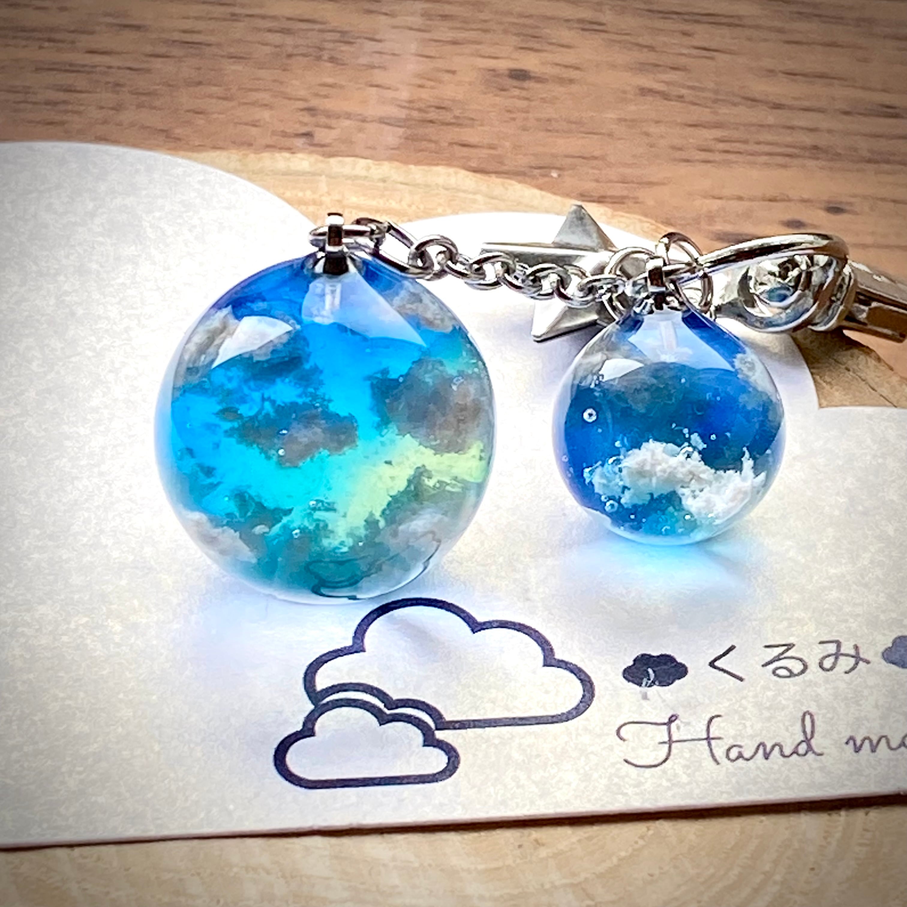 バックチャーム まん丸 青空 18mm 星