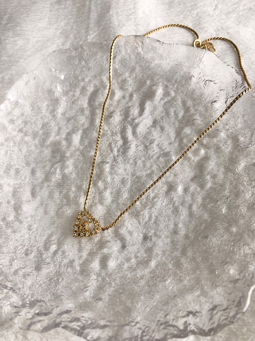Christian Dior クリスチャン ディオール ネックレス ゴールド DIOR ハート ラインストーン vintage ヴィンテージ オールド z4hitf