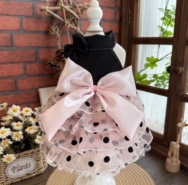 《予約》3102396 水玉ホルターネックドレス