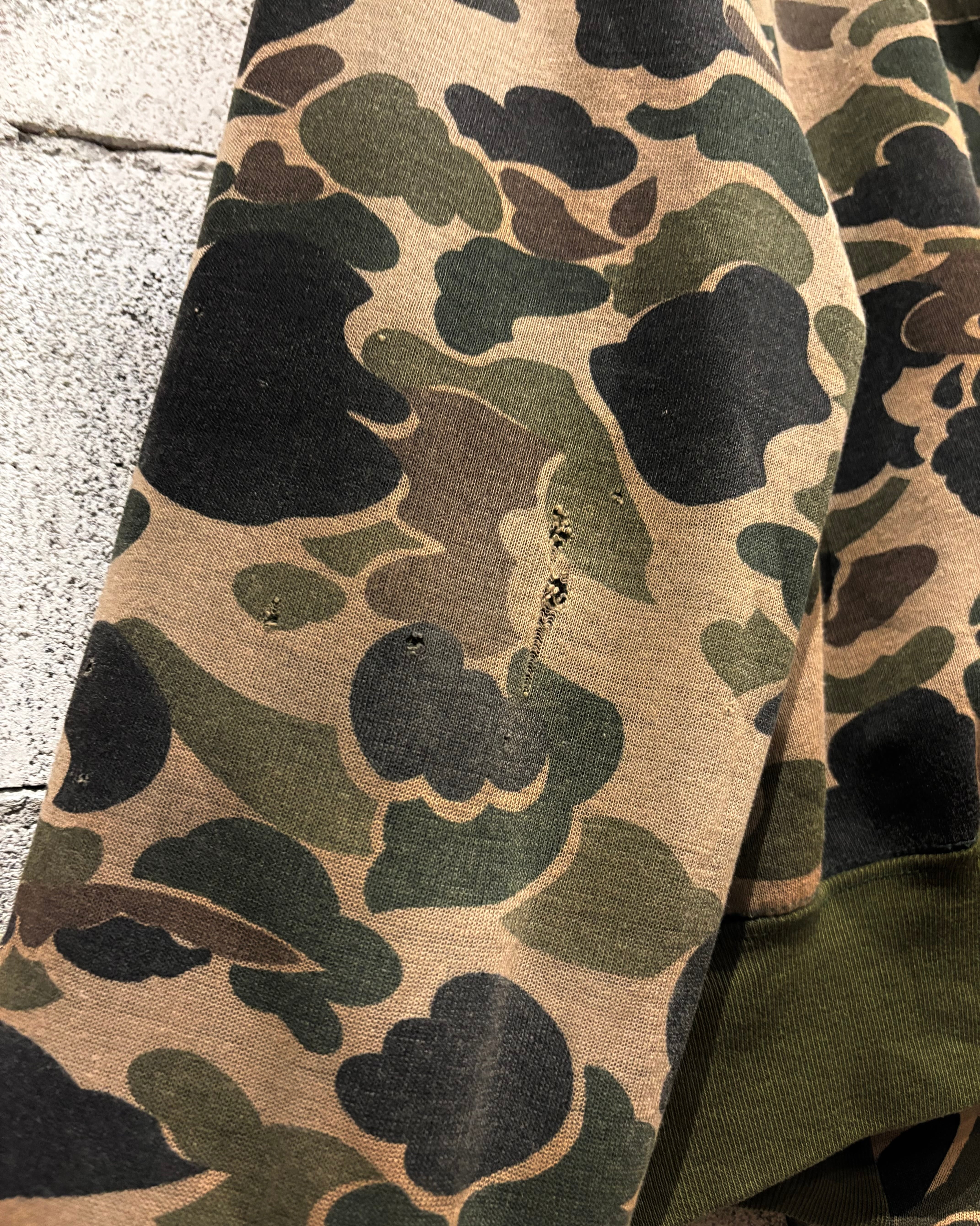 Caka otto】 Duck Hunter Camouflage Pattern Loose Zip Up Hoodie