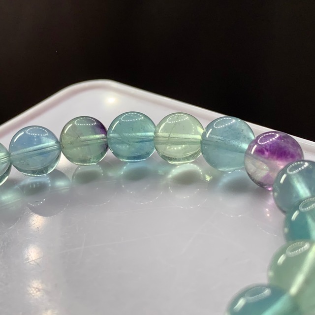f116.透明度有り、爽やか系フローライトブレスレット