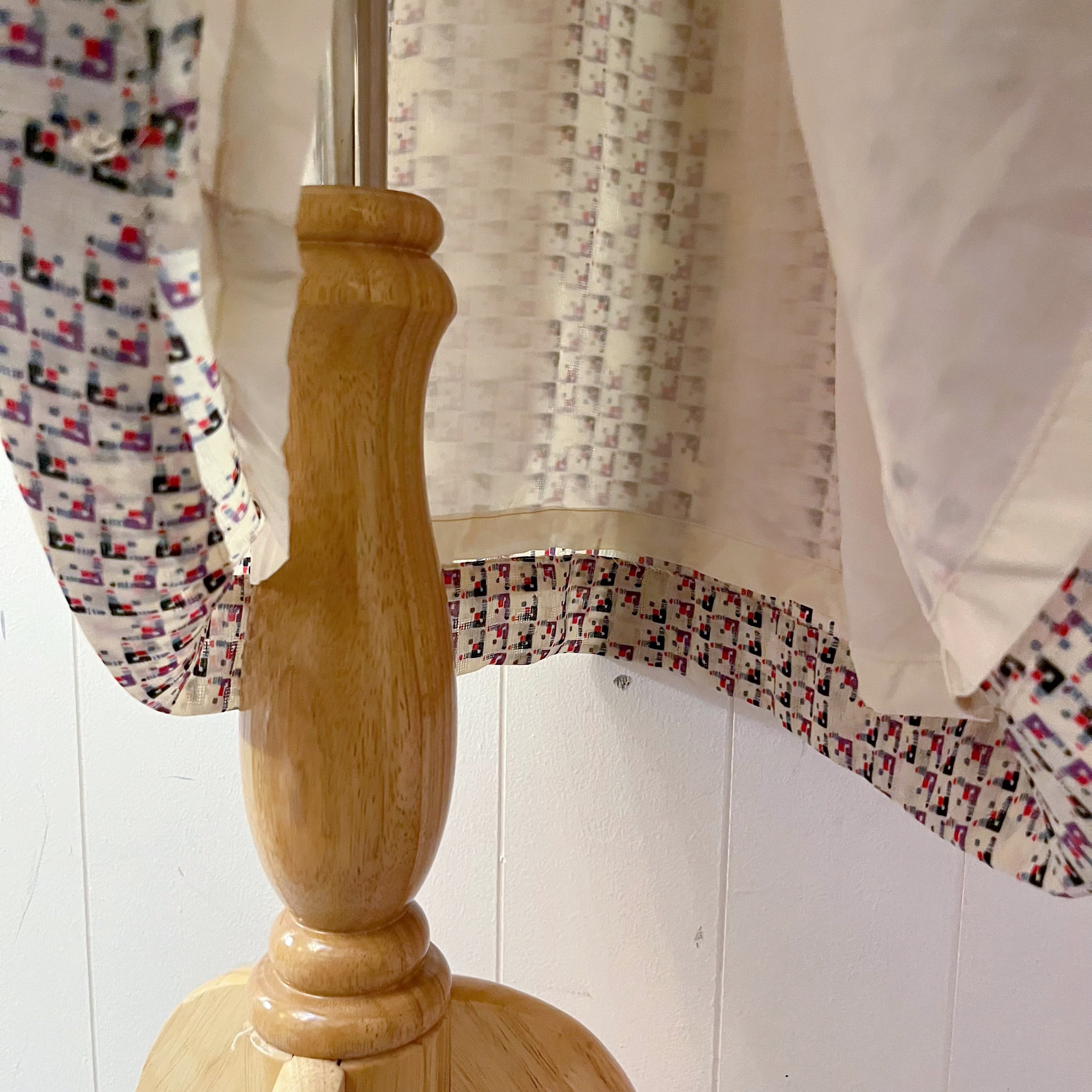 ivory mosaic pattern gather one-piece