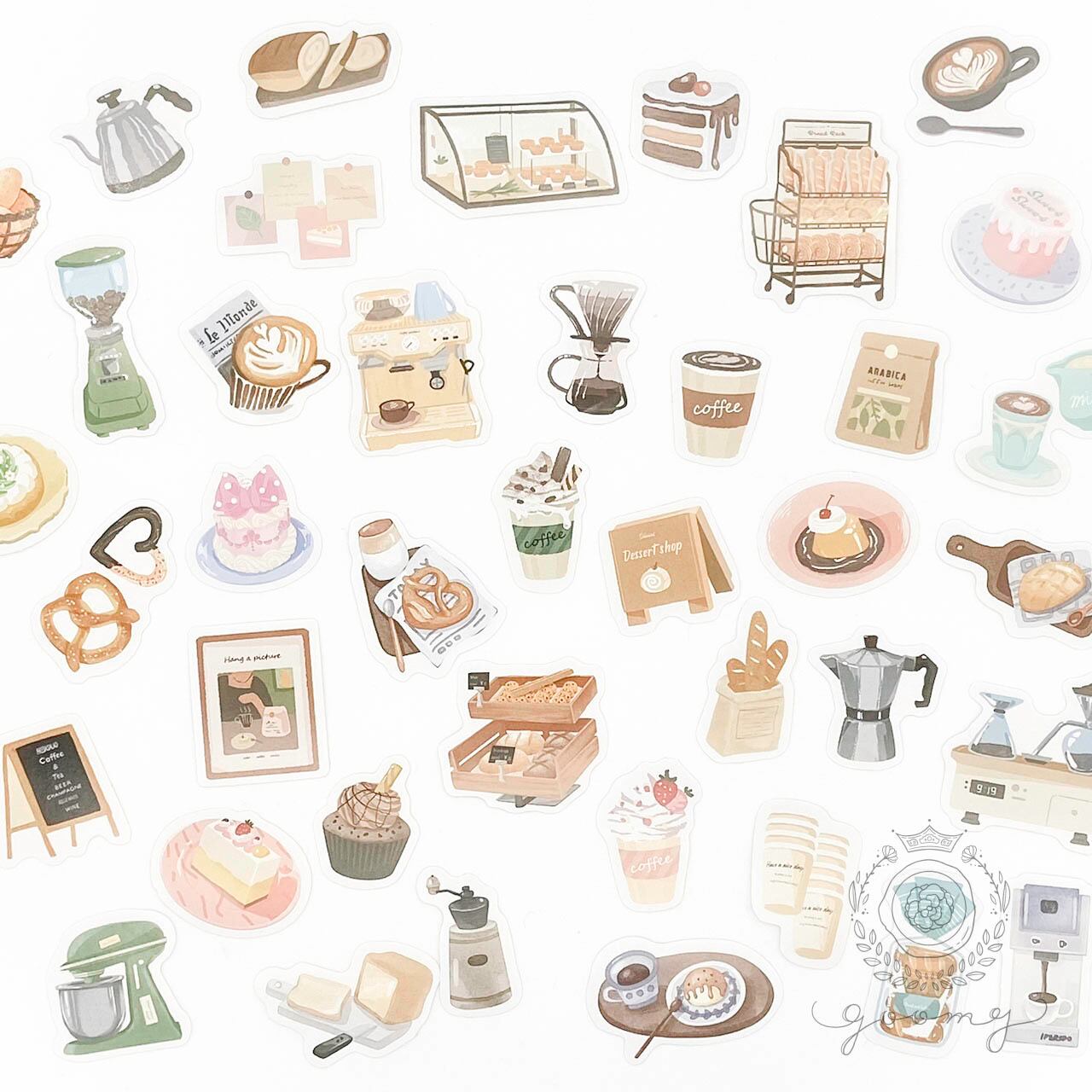 100枚入りフレークシール カフェ<S422>