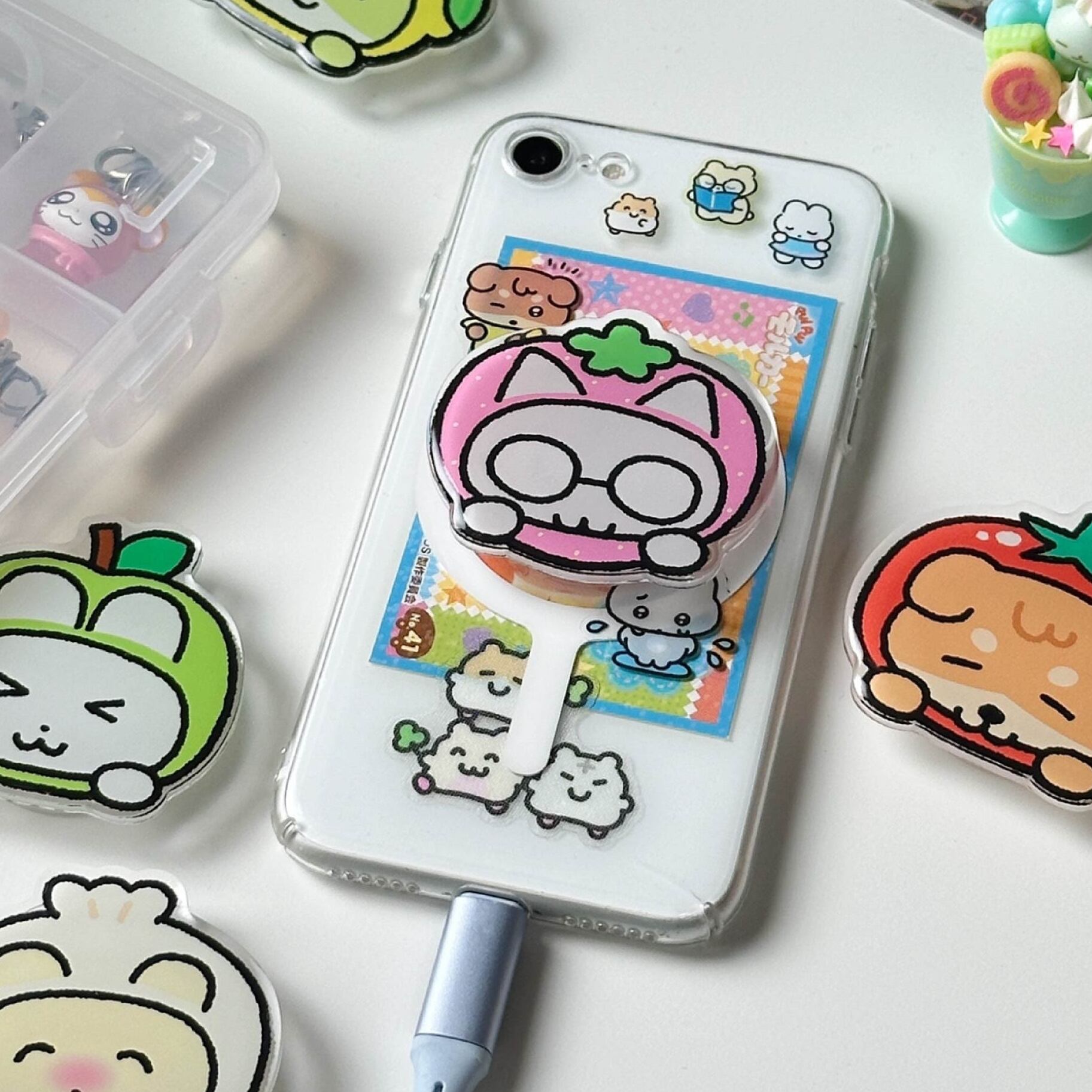 HEEHEECLUB] FRUITS エポキシ クリア スマホグリップ（全5種） | moim