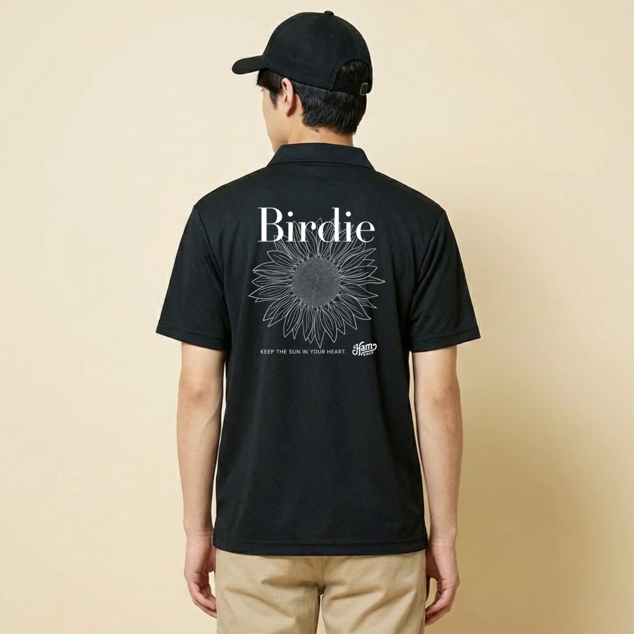BIRDIE SUNFLOWER POLO/BK
