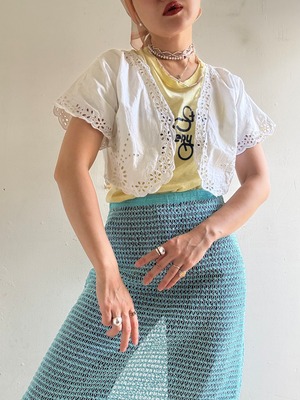 40-50s Vintage Cotton Cutwork Top