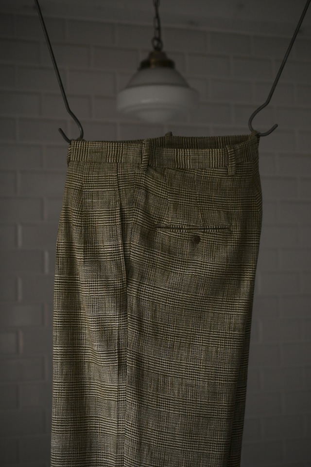 m’s braque / TUCKED BAGGY PANTS (GLEN CHECK BEIGE)