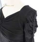 社交ダンス 衣装 スタンダード トップス レッスンウェア 練習着 ラインストーン Leirena レイリーナ 黒 ブラック系 長袖 無地 シンプル シンプルデザイン 上品 セクシー フィット感 薄手 トレーニング コスチューム パーティー用 ストレッチ素材 伸縮性 カジュアル ダンス練習 レディース おしゃれ クラシックライン スタイリッシュ