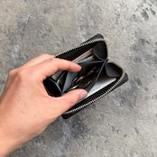 【限定商品】ミニウォレット ラウンドジップ 姫路黒桟 エレファント