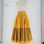 フラダンス 衣装 パウスカート アロハスタンダード イエロー系 ALOHA STANDARDS 日本製 ブラック系 カヒコ柄 シングル シンプル かわいい 華やか 鮮やか 明るい ハワイアン アロハ ハワイアンプリント フラ ダンス レッスン 練習 色鮮やか