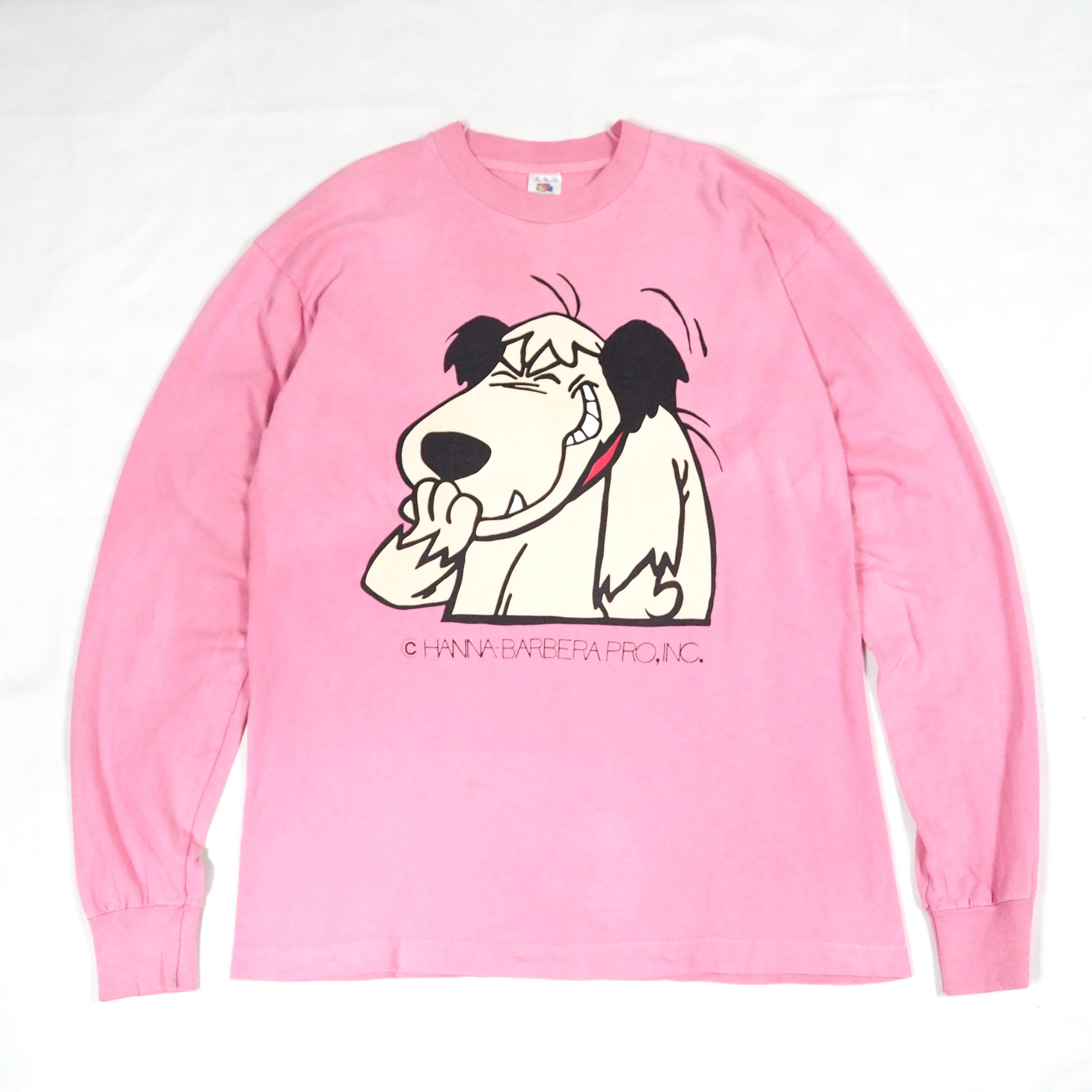 90's Muttley l/s T-shirt L pink FRUIT OF THE LOOM USA製 ケンケン ロンT ピンク