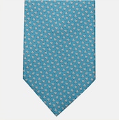Cravatta 3 pieghe in Seta, Micro Fantasia, Celeste - JA056125-7