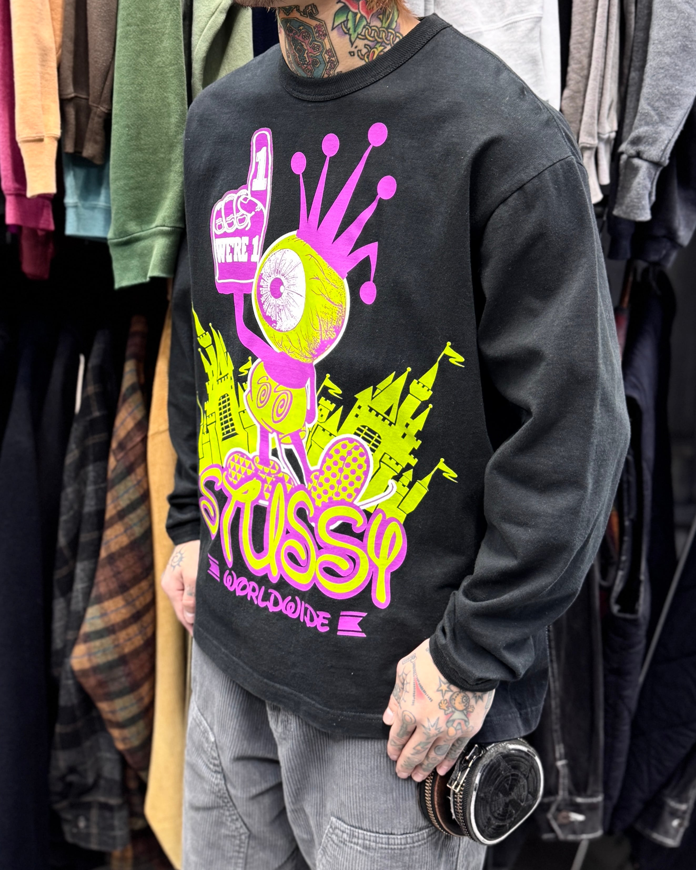 Special!!】00's old stussy Grad Nite Parody Long Sleeve Tee