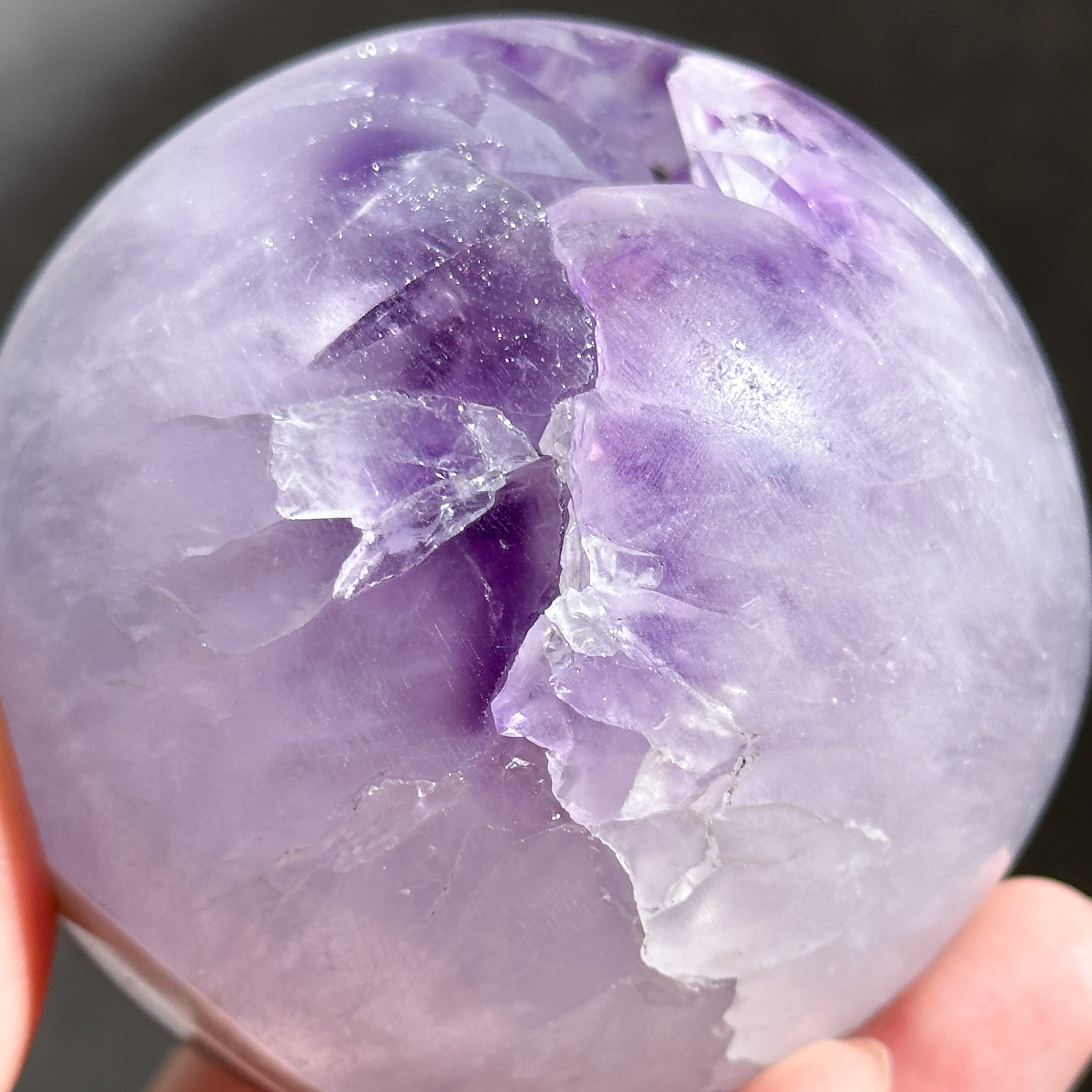 ウルグアイ産アゲート×アメジスト スフィア（丸玉）53◇Agate×Amethyst