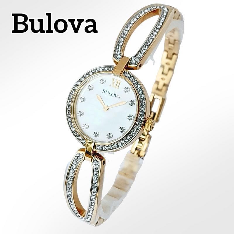 腕時計 レディース Bulova お手頃 スワロフスキー マザーオブパール