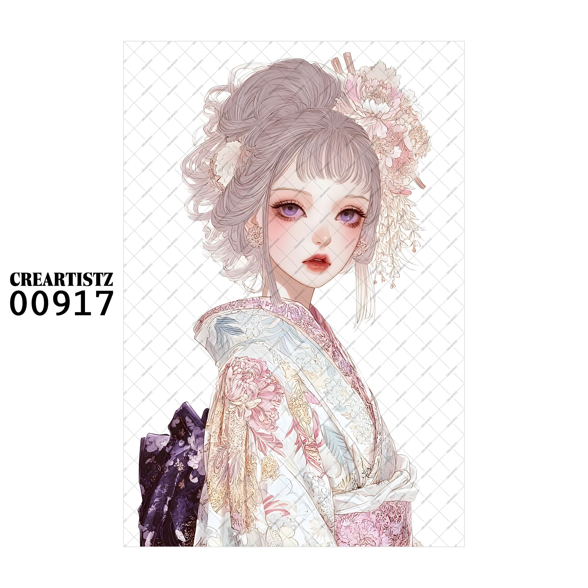 00917 ガール キュート オリジナル ペーパー/ステッカー 4枚セット CREARTISTZ