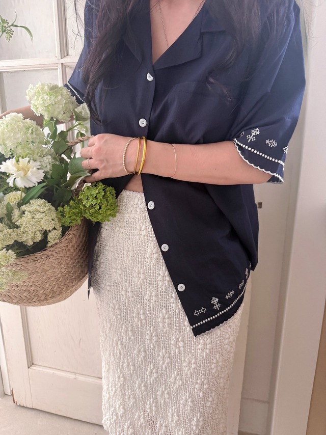 《予約》ojo de papa ¨ adult) image shirt ... navy ¨ 2nd 26summer