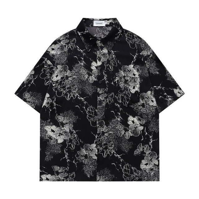 【UNISEX】FLORAL PRINT SHORT SLEEVE HAWAIIAN SHIRT M-17830