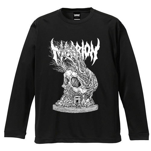 S【Cotton100％】SH11NA×MARRION APPAREL VOL.3 LONGSLEEVE T-shirts (Black×White)-マリアパ