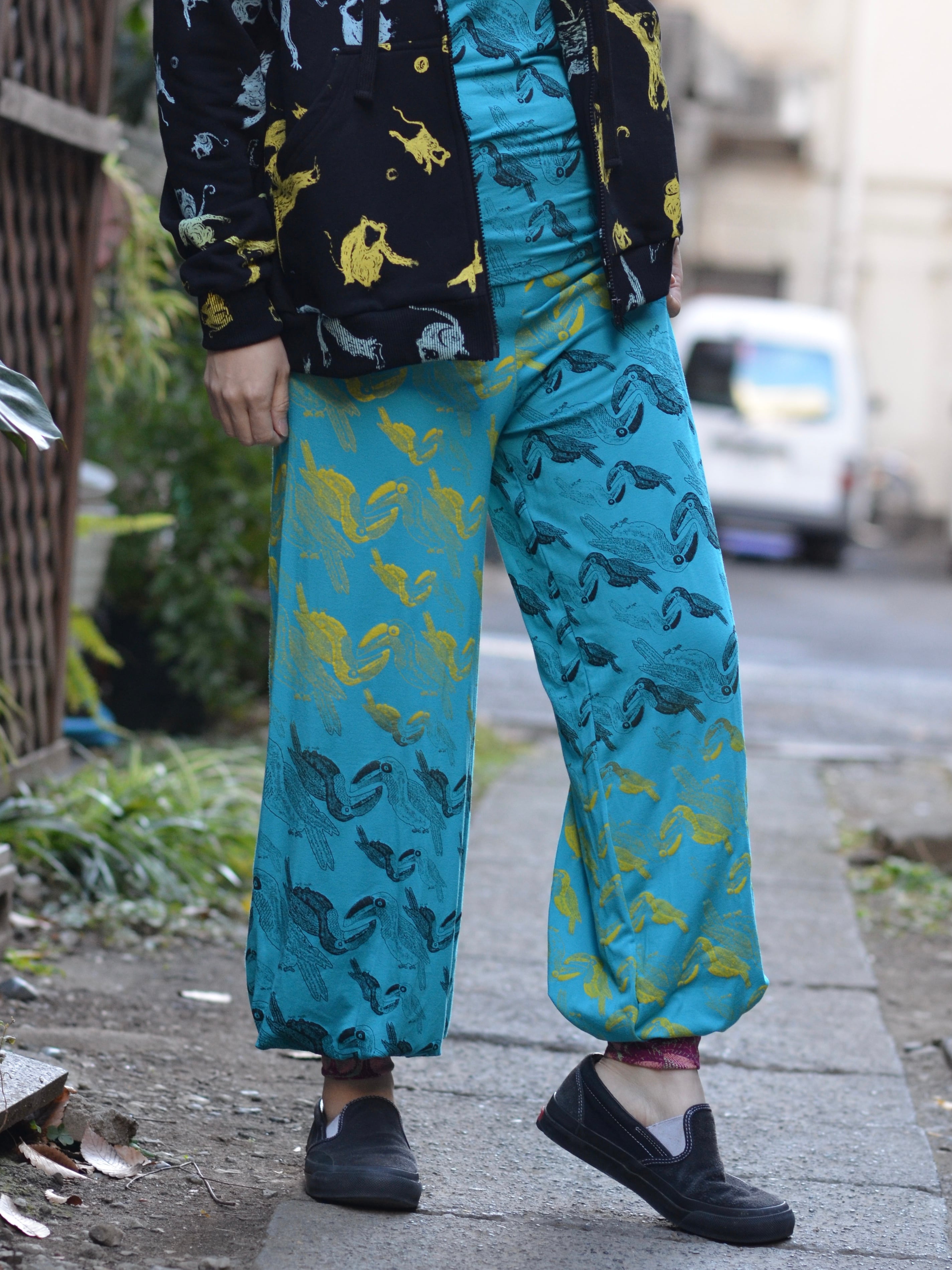アラジンパンツ size S (ネイビー/毛糸玉柄) | Juana de Arco