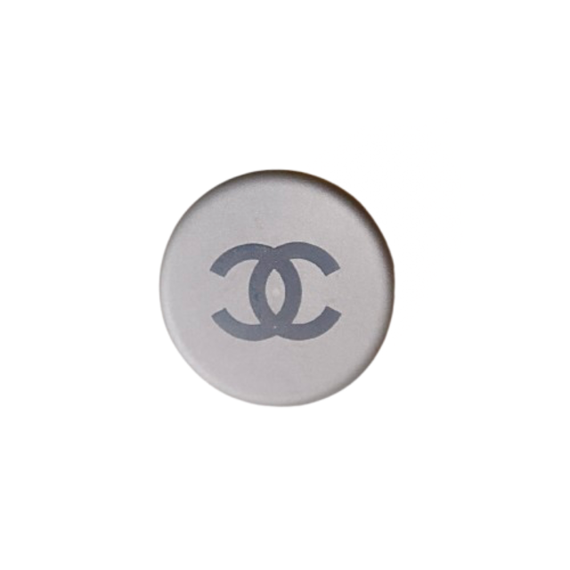 【VINTAGE CHANEL BUTTON】プリントココマークシルバー ボタン 14mm C-25055