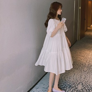 新作 21 夏新作レディース ワンピースドレス ワンピース 夏 ティアードワンピース ティアードワンピ 半袖ワンピース 半袖 ワンピース レディース 五分袖ワンピース パフスリーブ ワンピース ぽわん袖 ワンピース ボリューム袖ワンピース 膝丈 フレアワンピース 膝下