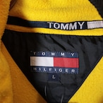 90s TOMMY HILFIGER ナイロンジャケット ミドル丈 黒×黄 トミー L
