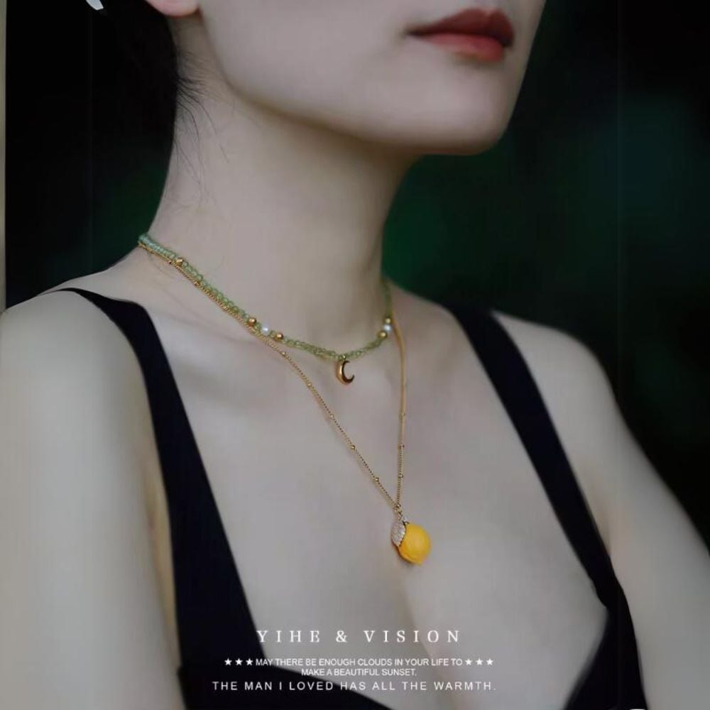 レモンと月の淡い関係ネックレス E00415 | EMMA GRAND